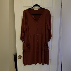 Elegant Rust colored Dress